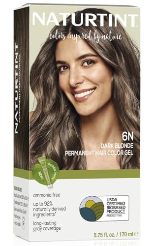 Naturtint 6N Dark Blonde Permanent Hair Color (Pack of 1), Ammonia Free, Vegan, Cruelty Free, up to 100% Gray Coverage, Long Lasting Results (Packaging may vary)