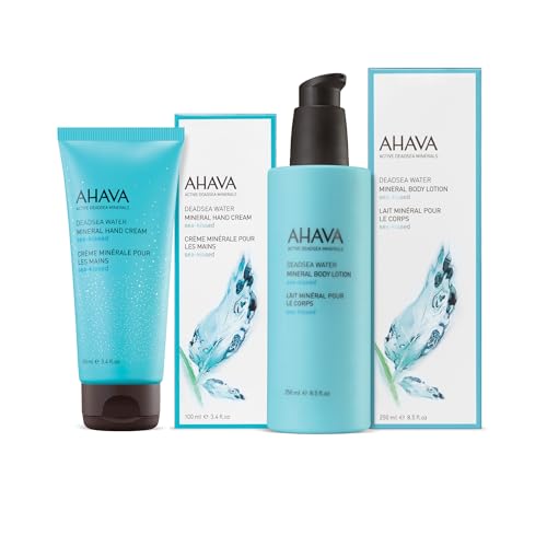 AHAVA Working Hands & Hydrating Body Lotion, Sea-Kissed Care Set - Includes Hand Cream Sea-Kissed, 3.4 Fl.Oz & Body Lotion Sea-Kissed, 8.5 Fl.Oz, enriched with Dead Sea Minerals & Magnesium