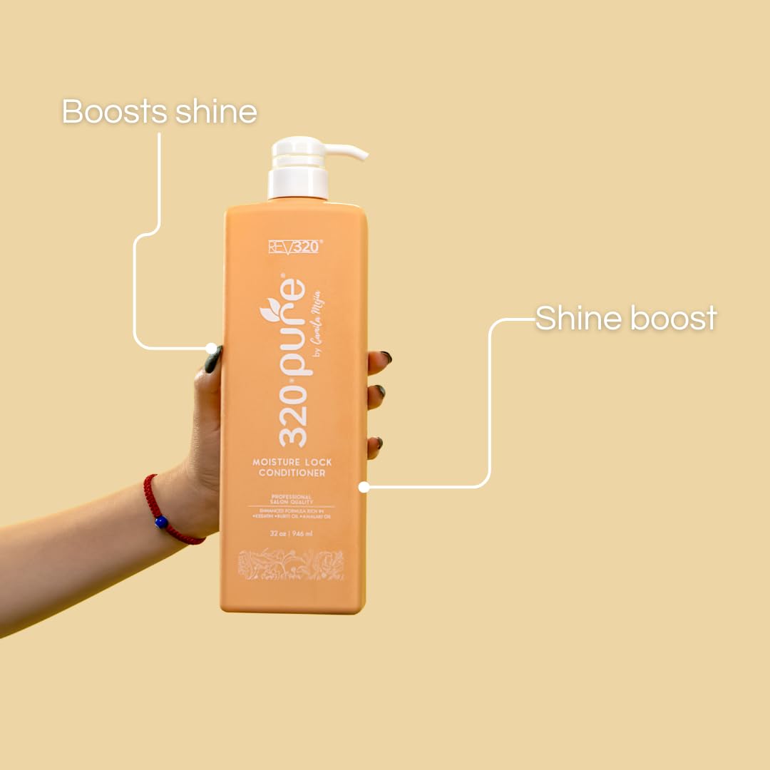 320Pure Moisture Lock Conditioner for Fine Hair, Keratin and Argan Oil Hydrating Hair Conditioner, Restore Thin, Dry, & Color-Treated 16oz