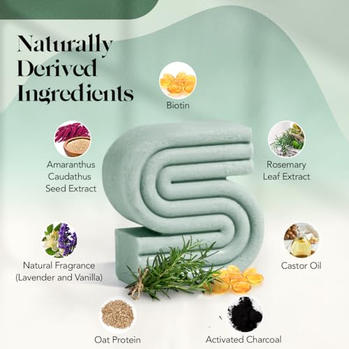 Kitsch Rosemary & Biotin Volumizing Natural Shampoo Bar | Strengthening & Thickening Shampoo for All Hair Types, Made in USA, Vegan, Paraben Sulfate & Cruelty Free Soap