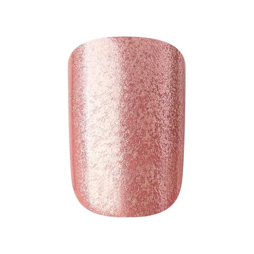 KISS imPRESS No Glue Mani Press On Nails, Color, 'Champagne Pink', Pink, Short Size, Squoval Shape, Includes 30 Nails, Prep Pad, Instructions Sheet, 1 Manicure Stick, 1 Mini File