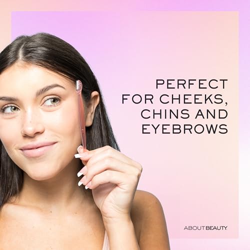 About Face Facial Razor & Eyebrow Shaper (3 Ct) - Removes Peach Fuzz on Cheeks, Chin, or Forehead & Delicately Shapes Eyebrows