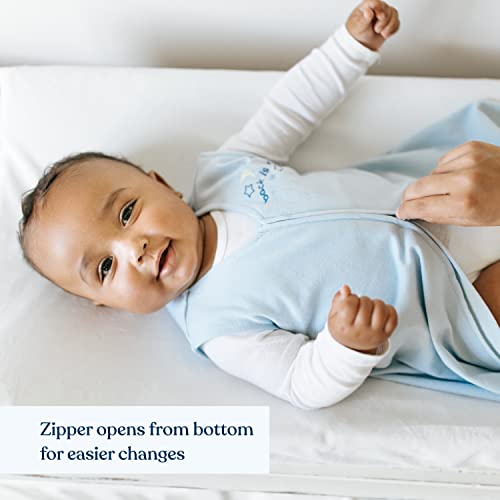 HALO Sleepsack, 100% Cotton Wearable Blanket, Swaddle Transition Sleeping Bag, TOG 0.5, Baby Blue, X-Large