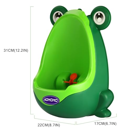 AOMOMO Frog Potty Training Urinal for Boys Toilet with Funny Aiming Target Green