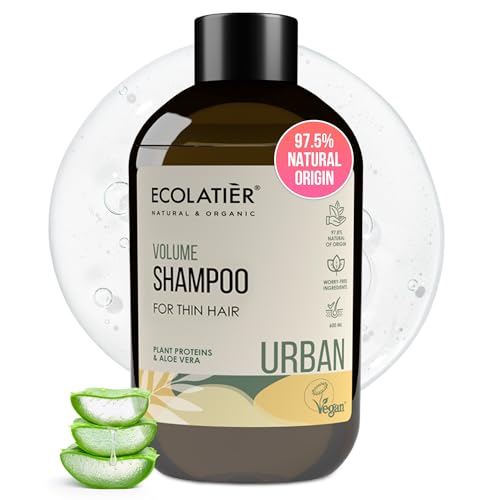 Volumizing Shampoo for Women - Organic Aloe Vera & Plant Protein, 97.8% Natural Ingredients, Hair Growth & Thickening for Fine Hair Volume Shampoo, 20.3 Fl Oz - ECOLATIER