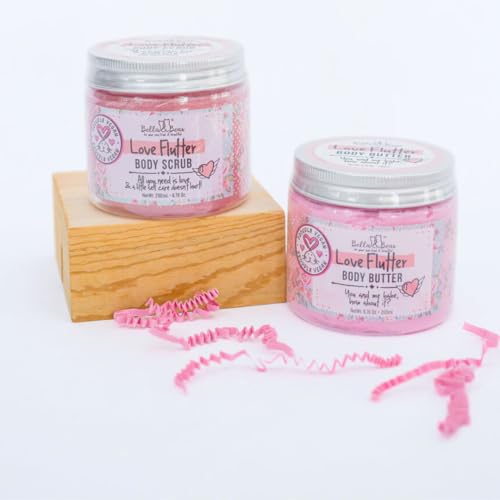 Bella and Bear Love Flutter Gift Set | Body Scrub | Body Butter | Easter gifts or Mothers Day Basket.