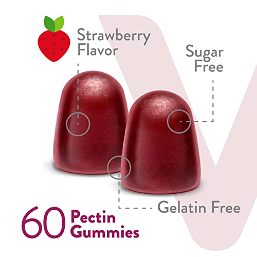 Vitamin B Complex Gummies with Vitamin C, Sugar Free - Energy, Metabolism & Nerve Health - B6, B12, Folic Acid, Biotin - Vegan, Gelatin Free, GMO Free - Tasty Chewable Strawberry Flavored Gummy