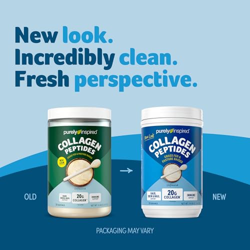 Purely Inspired Collagen Powder, Unflavored (20 Servings) - 20g Collagen Peptides Protein Powder for Women & Men - Grass-Fed & Pasture Raised - Gluten-Free, Paleo & Keto-Friendly Collagen Drink