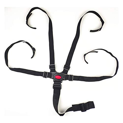 5 Point Harness Seat Belt,Adjustable Baby Seat Belt Full Protection Security Harness Seatbelt for High Chair and Pushchair Black