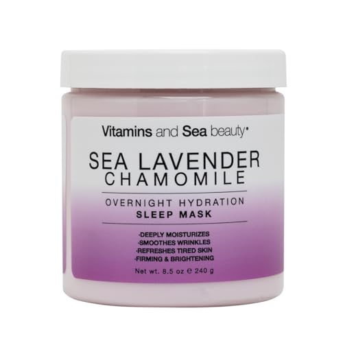 Vitamins and Sea Beauty, Hydrating Moisturizing Night Face Mask, Relaxing Overnight Facial with Sea Lavender and Chamomile, Skincare for All Skin Types, 8.5 Fl Oz