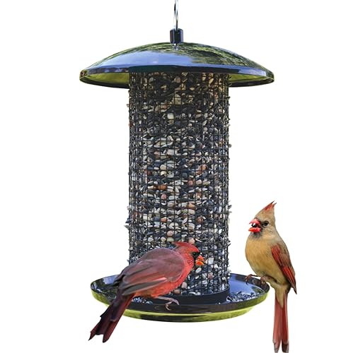 Nature's Way Midnight Metal Mesh Mixed Seed and Peanut Bird Feeder for Wild Birds and Outdoor Décor, 2.75 Quart Capacity, Easy to Clean and Fill with Easy-Cling Mesh, Black
