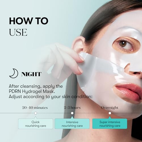 VT COSMETICS PDRN Hydrogel Mask(33gx4ea), Intensive Nourishing, Rejuvenating Face Mask, Skin Repair & Elasticity Boost, Overnight Melting Mask, Improves Radiant, Korean Facial Mask