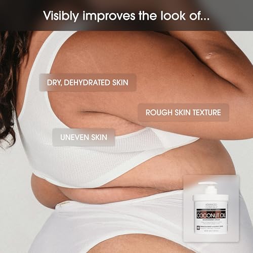 Advanced Clinicals Coconut Body Lotion Moisturizing Cream & Face Moisturizer | Coconut Oil Lotion For Women & Men | Natural Coconut Cream Body Butter Skin Care Balm For Dry Skin, Large 16 Oz