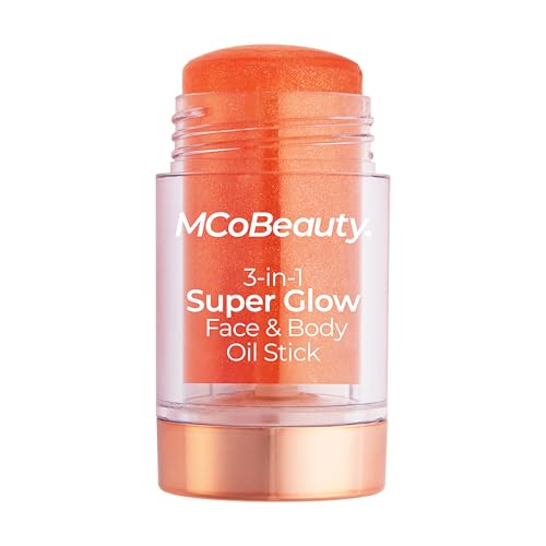 MCoBeauty 3-in-1 Super Glow Face & Body Oil Stick, Bronze, Long Wearing and Non-Sticky, Vegan, Cruelty Free Cosmetics