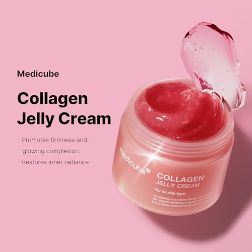 medicube Collagen Jelly Cream- Niacinamide & Freeze-Dried Hydrolyzed Collagen - Boosts skin's barrier hydration and gives 24h Glow & Lifted Look - No artificial color, Korean skincare (3.71 fl.oz.)
