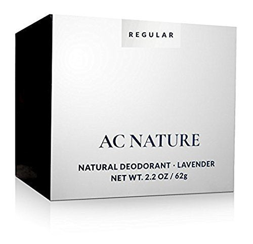 AC NATURE 100% Natural Lavender Deodorant Cream, Aluminum, Alcohol and Paraben Free, Scented with Organic Essential Oils for Women and Men, 2.2 oz.