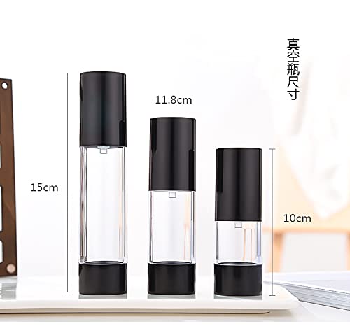 3Pcs/lot 15ml 30ml 50ml Empty Black Airless Lotion Cream Pump Plastic Container Cosmetic Bottle Dispenser Travel Containers Doubtless Bay