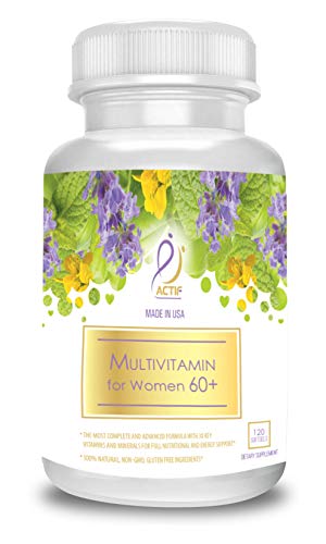ACTIF Multivitamin for Women Age 60+ with 30 Organic Vitamins and Organic Herbs, Non-GMO, Made in USA, 2-Month Supply