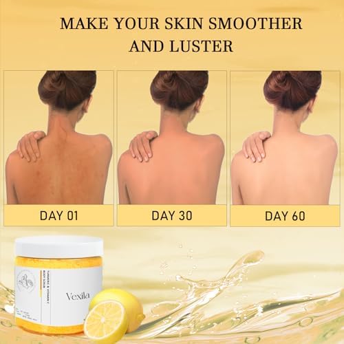 Turmeric & Vitamin C Body Scrubs For Women - All Natural Turmeric Scrub - Moisturizing, and Exfoliating, Body, Face, Foot, Hand Scrub, Nourishes Skin, Deep Cleansing (8.8 Ounce Pack of 1)
