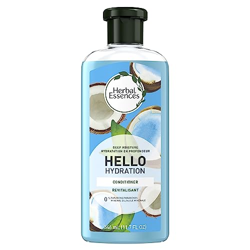 Herbal Essences Hello Hydration Conditioner, Deep Moisture for Hair, 11.7 Fluid Ounces, Coconut Scent, Paraben Free, Dermatologist Tested, Cruelty Free