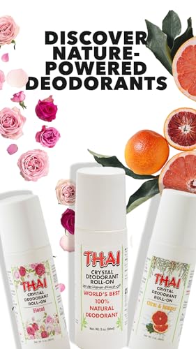 Thai Deodorant Stone Thai Crystal Mist Roll On Deodorant, 3 Oz