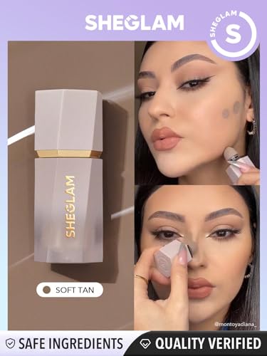 SHEGLAM Sun Sculpt Cool Toned Liquid Contour Stick Long Lasting Cream Bronzer Makeup - Soft Tan
