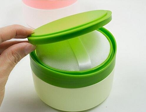 happyupticy 1PCS Empty Baby Body Powder Case with Powder Puff