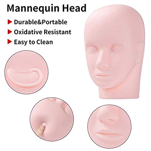 Standar Head: Yimart Pro Mannequin Training Head Cosmetology Eyelash Eye Extension Practice Makeup Face Treatment Tools(Standar Head)