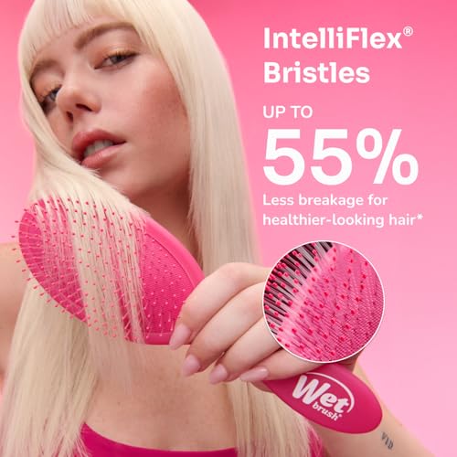Wet Brush Paddle Detangler Hair Brush, Purple, Ultra-Soft IntelliFlex Bristles with AquaVent Design, Great For Treatment & Mask Application, Women, Men, Wet, Dry and Damaged Hair
