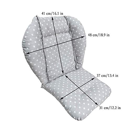 Twoworld High Chair Cushion, Large Thickening Baby High Chair Seat Cushion Liner Mat Pad Cover Breathable (Fashion Gray)