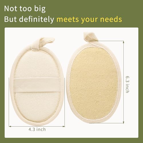 Natural Loofah Exfoliating Body Scrubber(2Pack),Made from Organic Bath Luffa for Women and Men