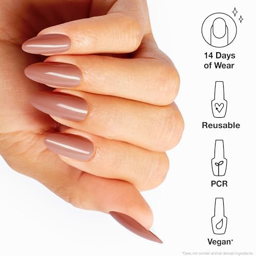 OPI xPRESS/ON El Mat-Adoring You | Soft Neutral Long Almond Press On Nails | With Nail Glue | Long Lasting, Reusable, Non-damaging