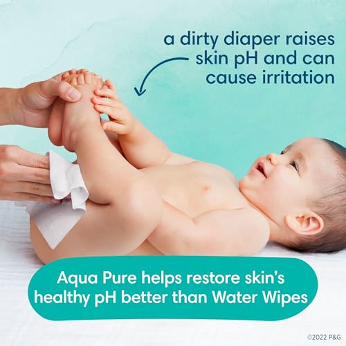 Pampers Aqua Pure Sensitive Baby Wipes, 99% Water, Hypoallergenic, Unscented Baby Wipes, 336 Baby Wipes Total (6 Flip-Top Packs)