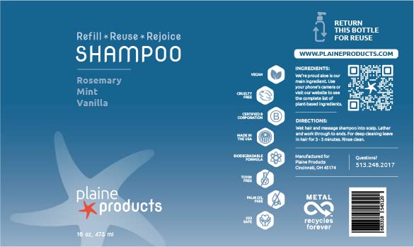 Shampoo + Conditioner: Rosemary, Mint, Vanilla, Returnable, Refillable, 16 oz (Original with pumps)