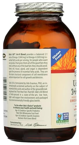 FLORA - Udo's Choice, Omega 369 Oil Blend, Vegetarian Capsules, 180 Count,61582