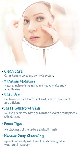 Dr.Deep All In One Cleansing(5.07 fl.oz) facial cleanser, deep cleansing foam,moisturizing,clear pores on oily, dry & sensitive skin with natural ingredients,make up remover