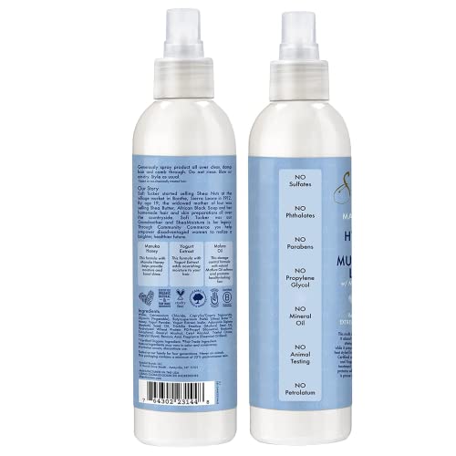 SheaMoisture Leave-In Conditioner Spray 2-Pack – Manuka Honey & Yogurt Hydrate + Repair Multi-Action Hair Repair Treatment for Dry, Frizzy Hair, Premium Gift Set, 8 Oz Ea