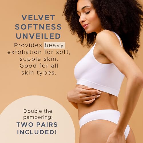 Exfoliating Glove (4 Pcs, 2 Pairs) - Heavy Exfoliate Glove for Dead Skin Bath Exfoliating Gloves for Shower Spa Massage & Body Scrub - Shower Gloves for Women & Men