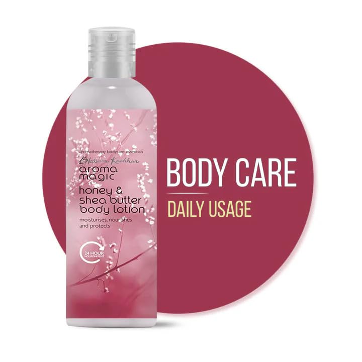 Aroma Magic Honey & Shea Butter Body Lotion with SPF 25 | Long Lasting Nourishment | Protects from Sun Damage | Reveals Smooth & Supple Skin | 7.44 Fl Oz/220ml