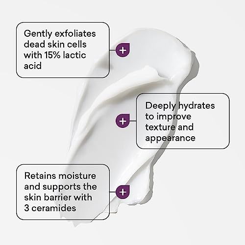 AmLactin Crepe Firming Cream - 12 oz Body Cream with 15% Lactic Acid - Exfoliator and Moisturizer for Crepey, Dry Skin (Packaging May Vary)