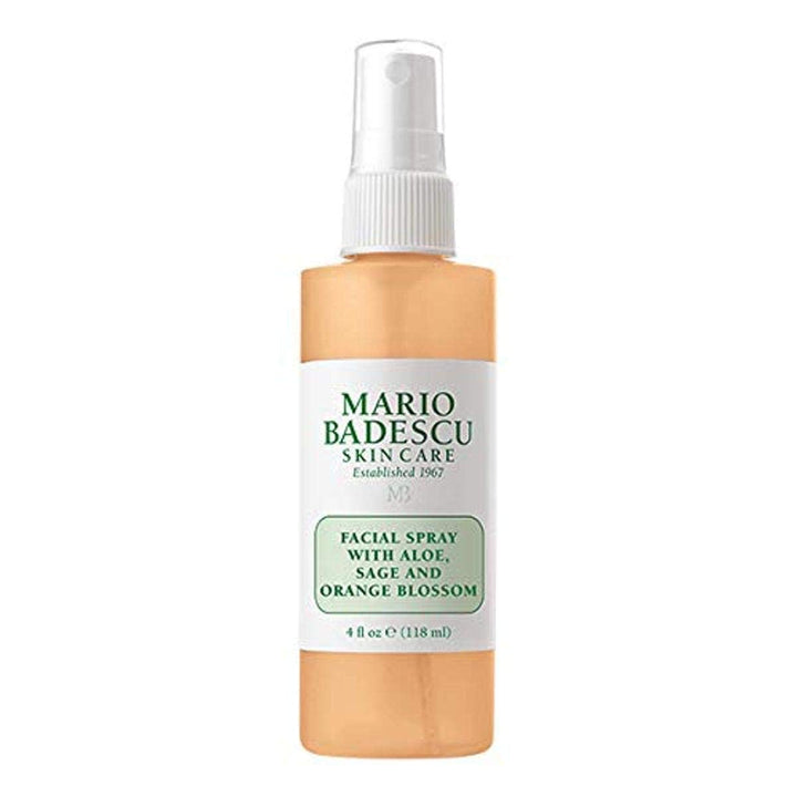 Mario Badescu Facial Spray 118ml with Aloe, Sage and Orange Blossom for All Skin Types, Face Mist that Hydrates & Uplifts, Helps to Soothe the Skin Suitable for Unisex Men & Women, Travel Size