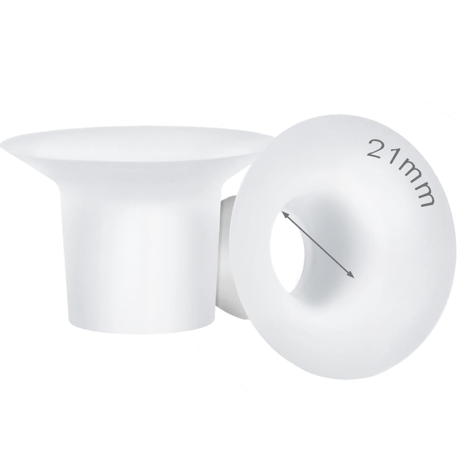 MompMuir 21mm Silicone Flange Inserts Compatible with Momcozy S9 Pro S10 S12 Pro, Paruu P10 P3 R12, TSRETE, kmaier, MomWills, for Spectra S1/S2, Medela Breast Pump, Reduce 24-25mm Tunnel to 21mm, 2pcs