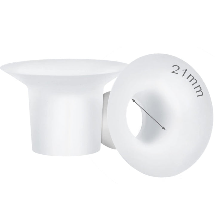 MompMuir 21mm Silicone Flange Inserts Compatible with Momcozy S9 Pro S10 S12 Pro, Paruu P10 P3 R12, TSRETE, kmaier, MomWills, for Spectra S1/S2, Medela Breast Pump, Reduce 24-25mm Tunnel to 21mm, 2pcs