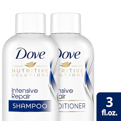 Dove Travel Essentials Shampoo and Conditioner Set – Dove Nutritive Solutions Intensive Repair for Damaged Hair, 3 Oz Ea