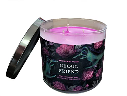 Bath & Body Works, White Barn 3-Wick Candle w/Essential Oils - 14.5 oz - 2021 Halloween! (Ghoul Friend)