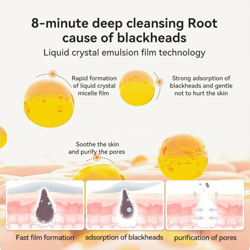 Blackhead Mask, Nose Plants Pores Strips Blackhead Remover Mask Peel off Mask Facial Pore Cleanser Purifying Face Mask Nose Strips (1.06 Ounce) - White