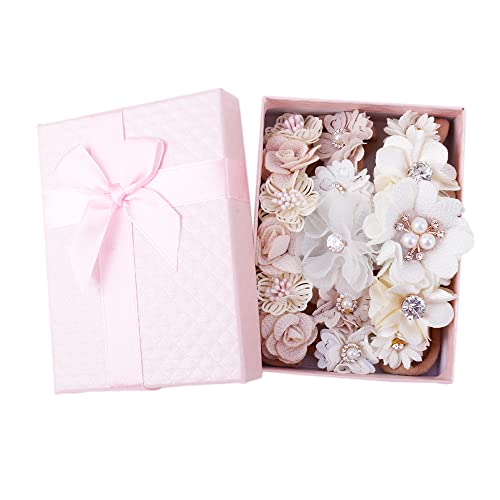 cherrboll 3pcs Baby Girl Flower Headbands, Super Soft & Stretchy Nylon Floral Hairbands for Newborn Toddler