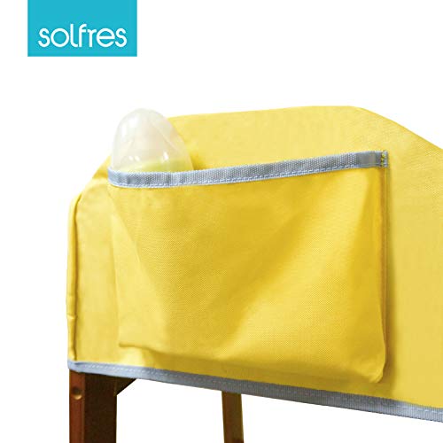 Solfres Dual-Belt High Chair Cover, Baby High Chair Cover, Upgrade Version, for Wooden or Restaurant High Chair, Sturdy and Robust Material, Yellow