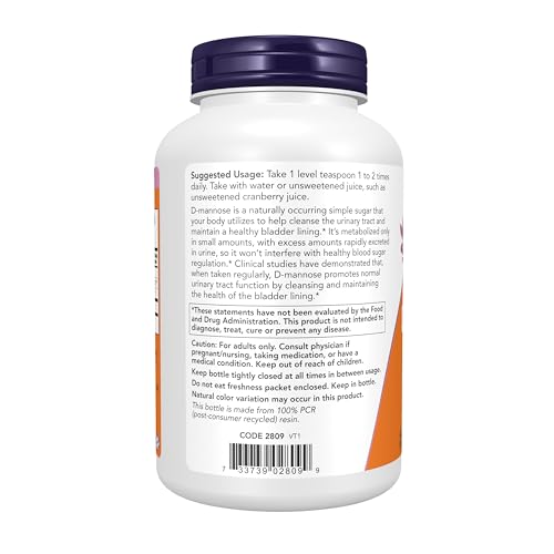 NOW Foods Supplements, D-Mannose Powder, Non-GMO Project Verified, Healthy Urinary Tract*, 6-Ounce