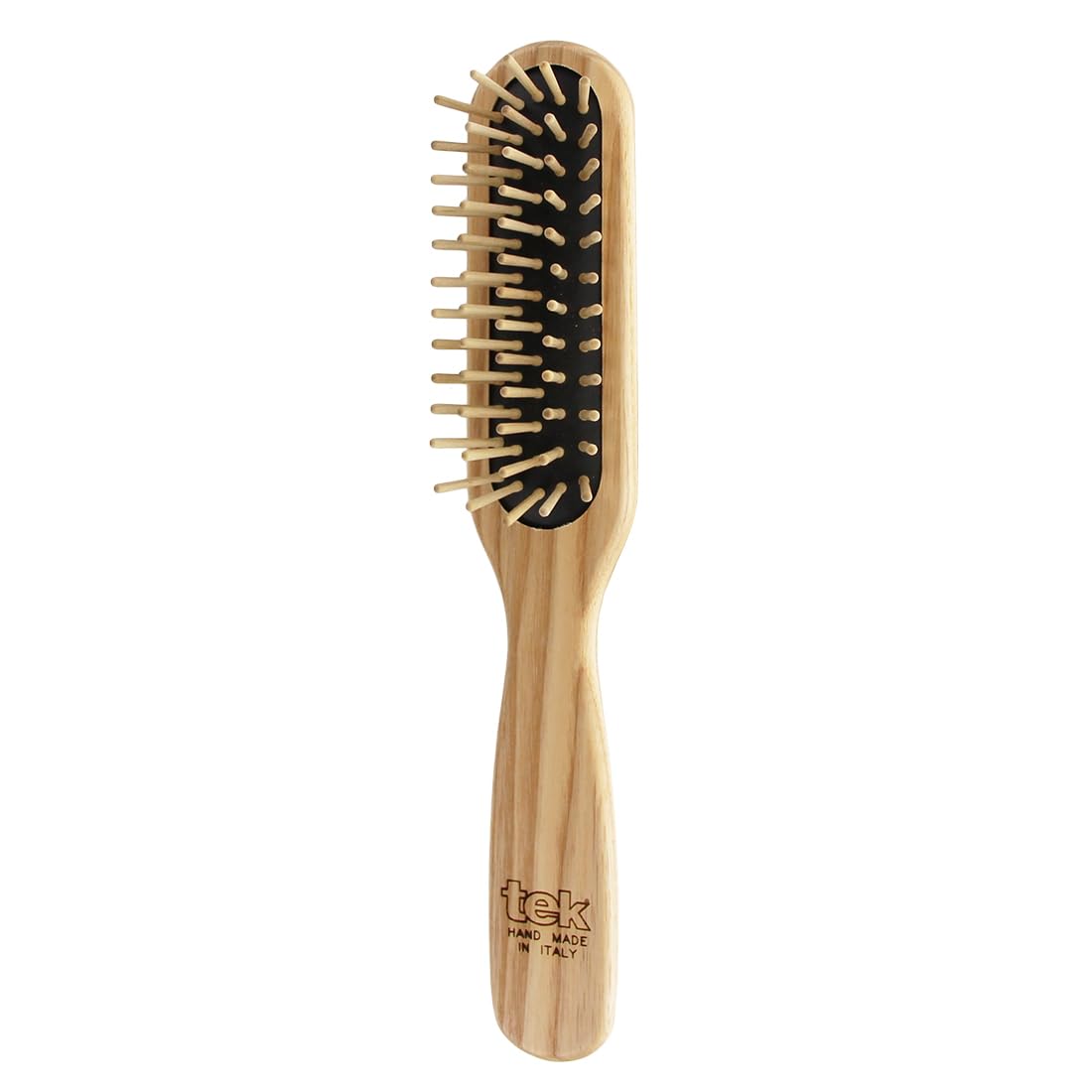 Rectangular brush in ash wood with regular pins